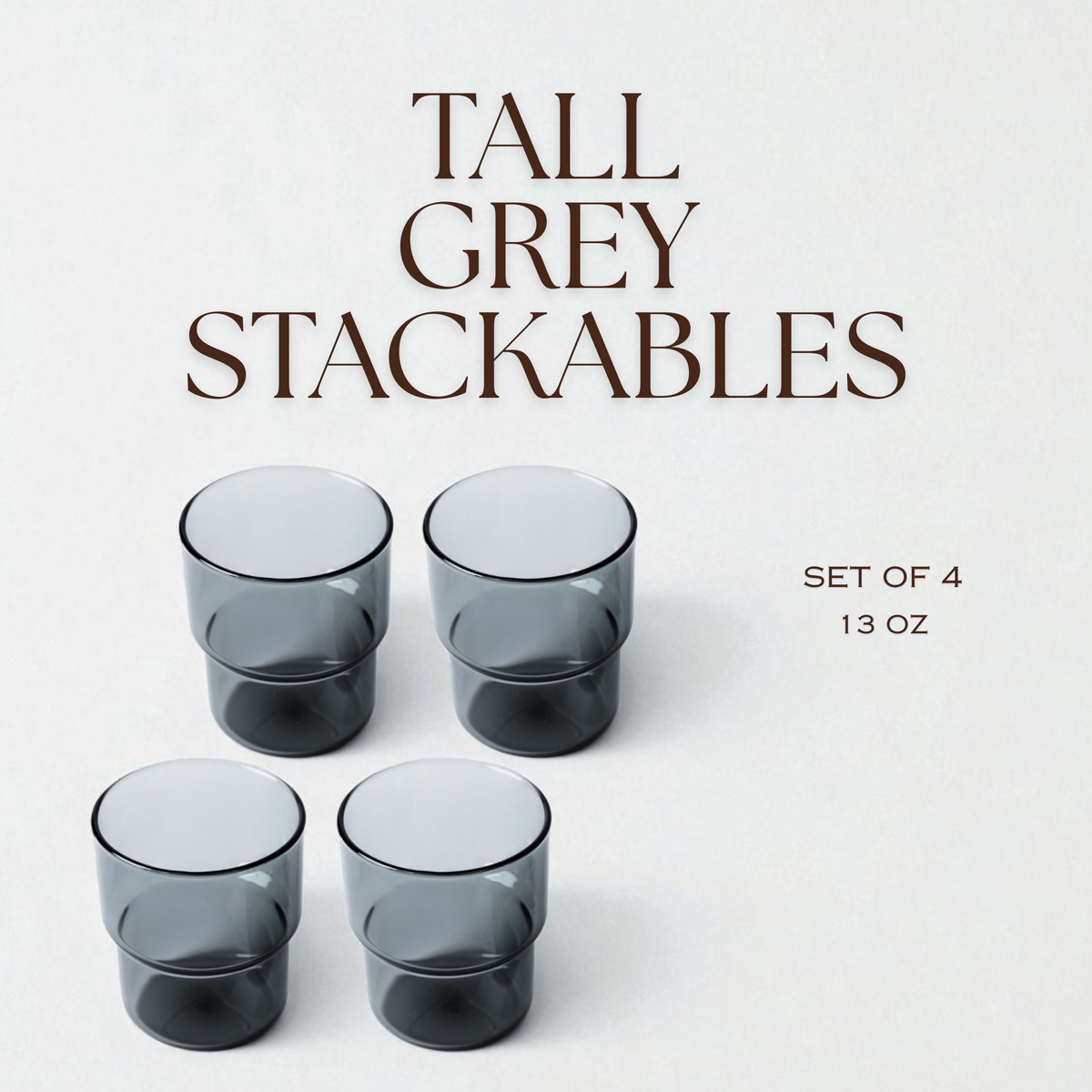 Stackable Colorful Glasses (Grey)