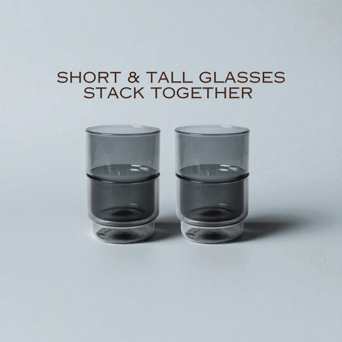 Stackable Colorful Glasses (Grey)